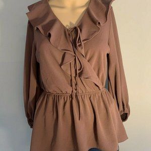 Vici SZ Small Juniors Top Formal Blouse Maroon